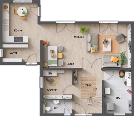 Grundriss_Stadthaus_Stadtvilla_Flair_124_EG_Kubus-geschnitten